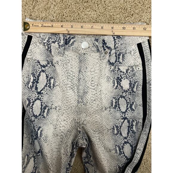 GIANNI BINI Fiona Jean Neon Pop Snakeskin Print Jeans Size S - Picture 11 of 12